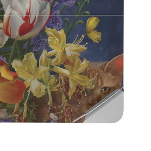 Tabby Cat with Flowers by Nene Thomas Surface Laptop Studio Skin